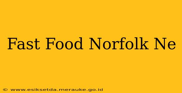 Fast Food Norfolk Ne