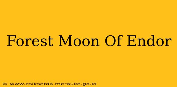 Forest Moon Of Endor
