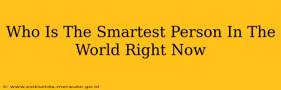 Who Is The Smartest Person In The World Right Now